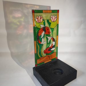 Resin-candle-holder-fish-and-lotus