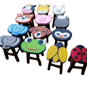 animals wooden stool