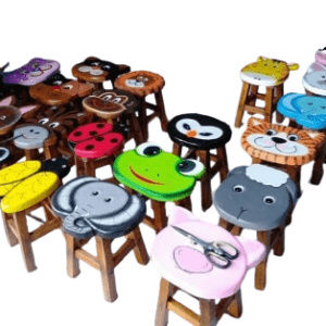 wooden stool animals