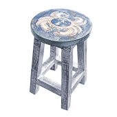 wooden stool starfish